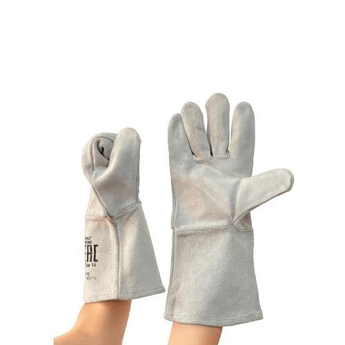 Перчатки Краги спилковые серые 5-палые (перчатки)